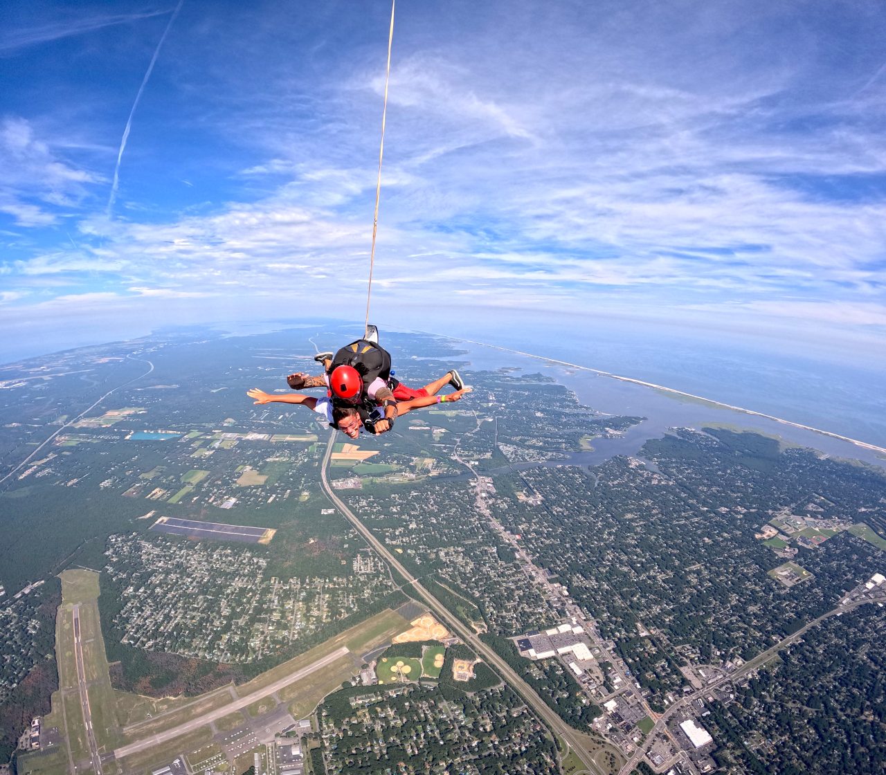 Skydiving with ocean views in New York