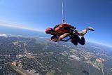 Skydiving in a New York morning