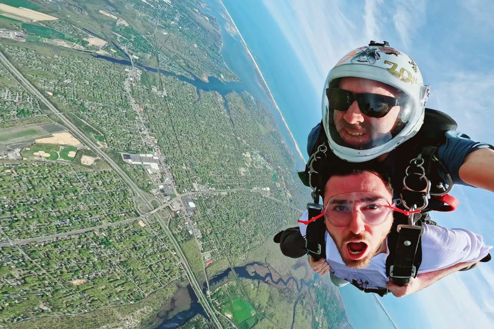 Skydiving over New York