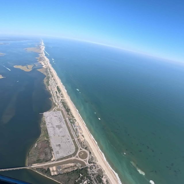 Atlantic Ocean views while skydiving in New York.
