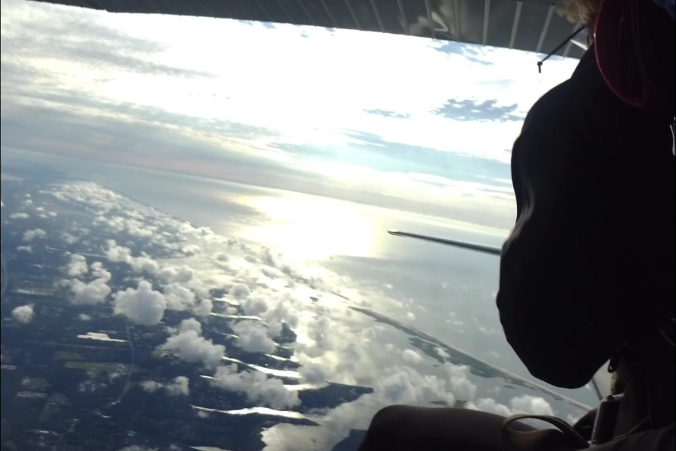 skydive through clouds